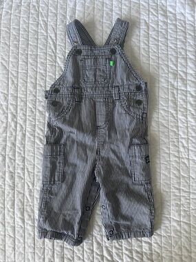 Carter's Navy and White Striped Overalls 6 months baby boy girl unisex